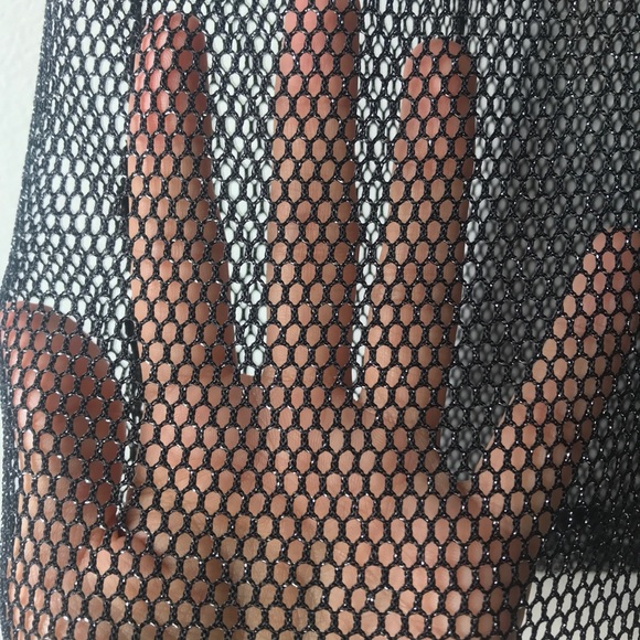 See Through Mesh Camisole black with silver lurex - Picture 2 of 2